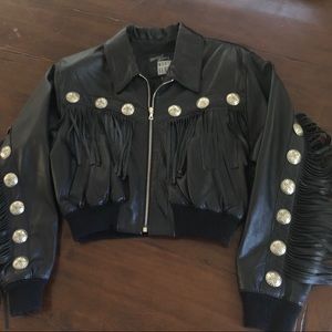 North Beach Leather fringed bomber jacket. SZ 7/8.
